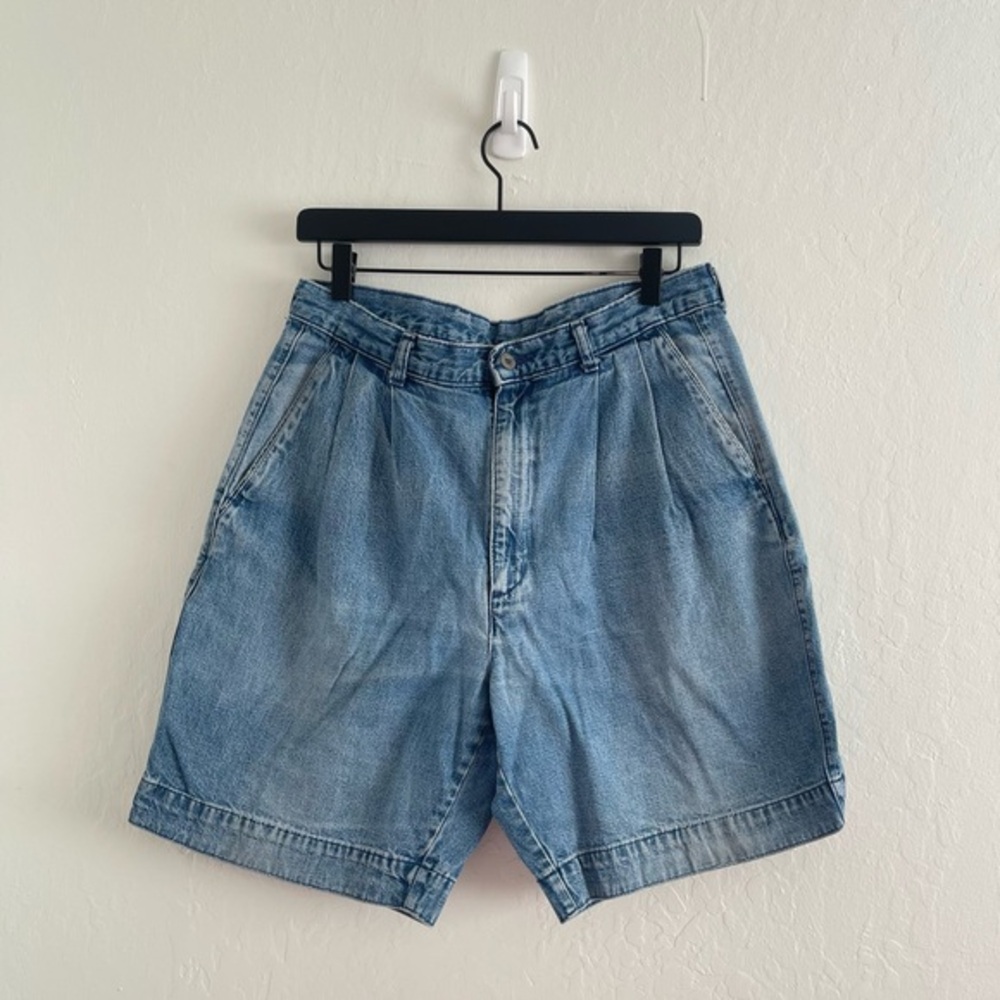 90s Levi's Dockets Pleated High Rise Denim Shirts Light Wash Womens Size 32